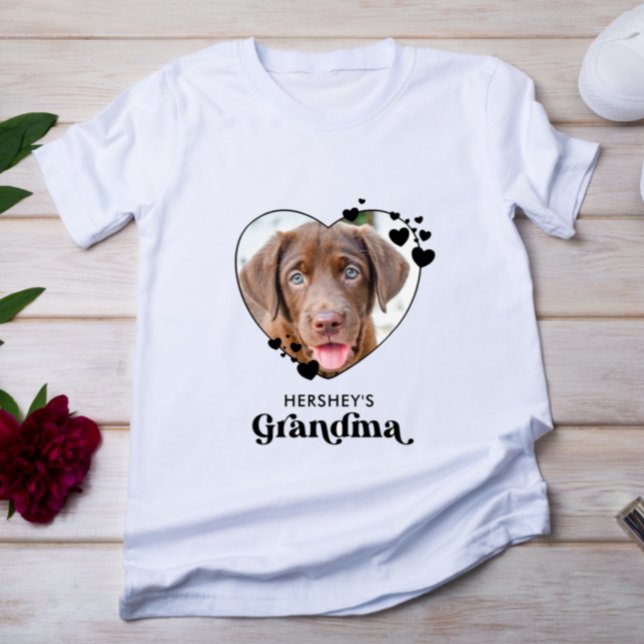 Hund GRANDMA Personlig Heart Hund älskare Pet Phot T Shirt (Skapare uppladdad)