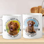 Hund Grandma Personlig Pet Photo Hund älskare Kaffemugg<br><div class="desc">Världens bästa Hund farmor ... Överraska din favorit Hund mormor i Mors dag, jul eller på hennes födelsedag med den här toppen gullet med anpassningsbar mugg. Anpassa det här hund-mormat-mugg med hund favoritfoton och namn. Dubbla sida vid sida - du kan använda olika foton på varje sida eller på samma...</div>