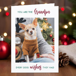 Hund Grandpa Anpassningsbar Granddog jul Pet Photo Helgkort
