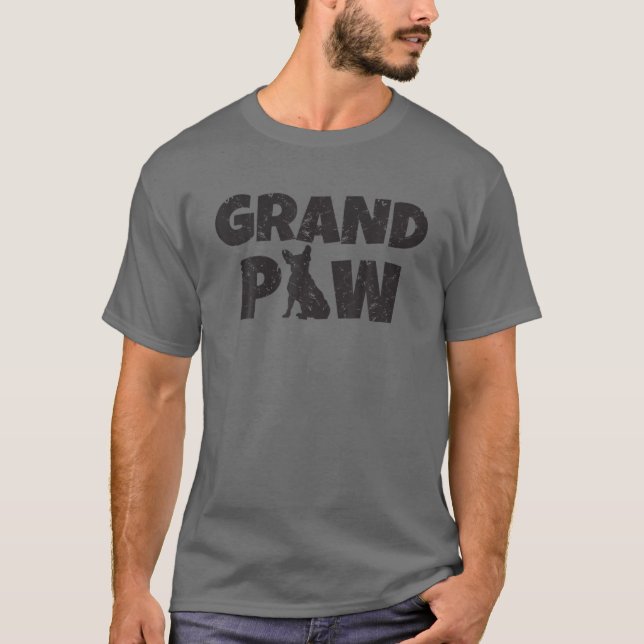 Hund Grandpa Fransk Bulldog Grand Tass T Shirt Äls (Framsida)