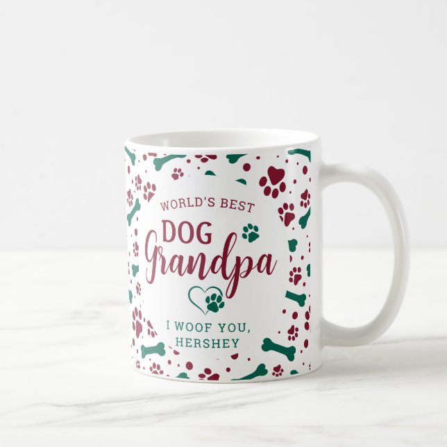 Hund Grandpa Granddog Anpassningsbar Pet Photo jul Kaffemugg (Höger)