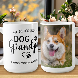 Hund Grandpa Paw Personlig Pet Photo Kaffemugg