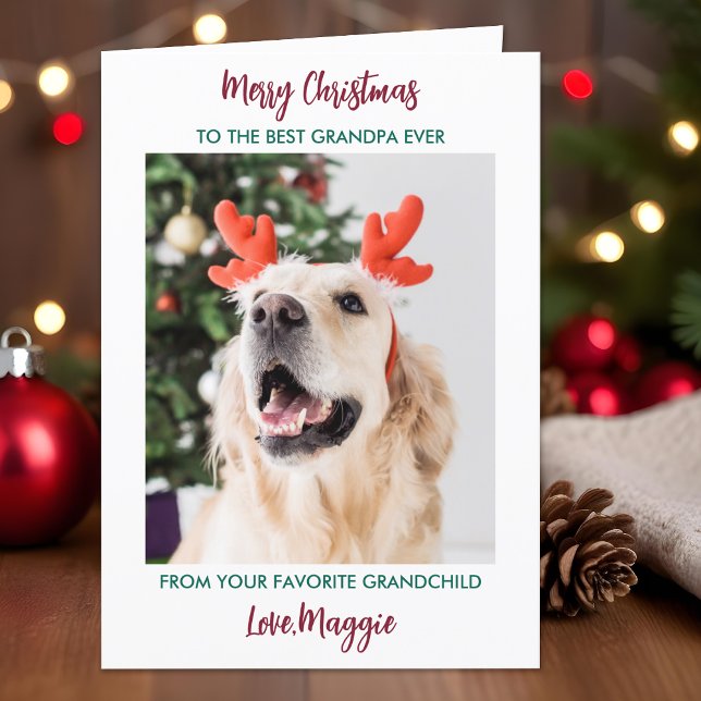 Hund Grandpa Personlig Pet Photo God jul Helgkort (Skapare uppladdad)