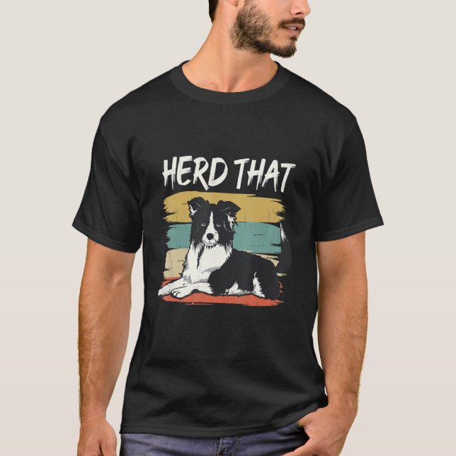 Hund gräns collie t shirt (Framsida)