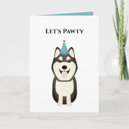 Hund Grattis på födelsedagen Card, Låt oss Pawty H Kort