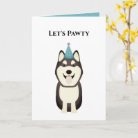 Hund Grattis på födelsedagen Card, Låt oss Pawty H