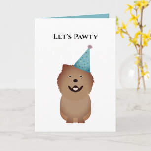 Hund Grattis på födelsedagen-kort, Låt oss Pawty C Kort