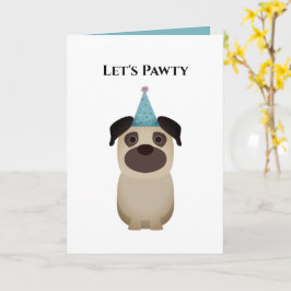 Hund Grattis på födelsedagen-kort, Låt oss Pawty P Kort
