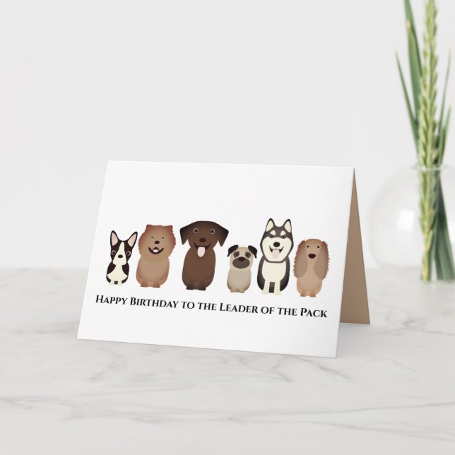 Hund Grattis på födelsedagen-kort, paketledare Kort (Framsida)