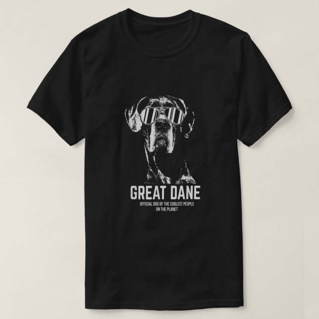 Hund great dane Officiell i Älskare i den kolaste  T Shirt (Design framsida)