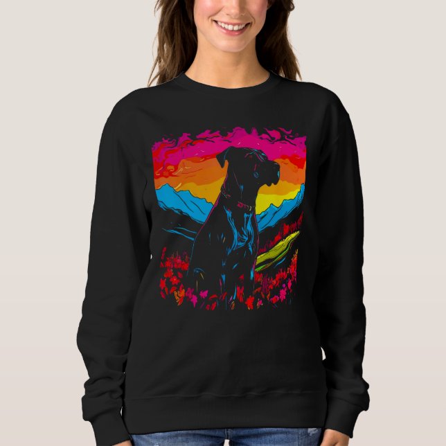 Hund Great Dane Popkonst T Shirt (Framsida)