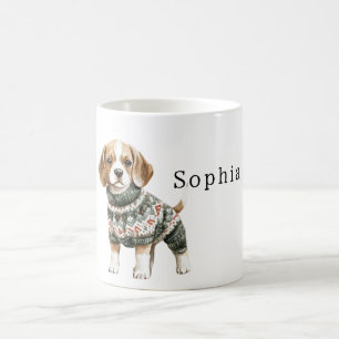 Hund Grönt Svettig jul Kaffemugg