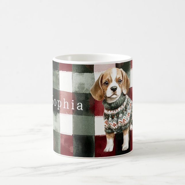 Hund Grönt Svettig jul Kaffemugg (Center)