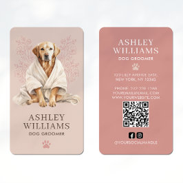 Hund Groomer  Elegant QR-kod Visitkort