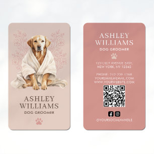 Hund Groomer Elegant QR-kod Visitkort