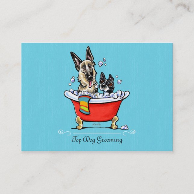 Hund Groomer Finare Klo foot Tub Blue Visitkort (Framsida)