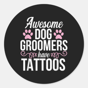 Hund Groomer Funny Cute Tattoos Pet Grooming Puppy Runt Klistermärke