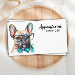 Hund Groomer Funny Puppy Pet Fransk Bulldog Tidsbeställning Kort<br><div class="desc">Visa upp ditt hund/djuromsorga företag med den här eleganten och de här affärskorten för möte påminnelser och matchande tillbehör för guldhundvalpar som utformats för barnvakt med Fransk. Anpassa till företagsägaren namn, rubrik/affärsverksamhet namn och alla kontaktuppgifter. Perfekt för hundvalkare, hund, husdjurssalar och alla djuromsorga närliggande företag" . Affärskortet är dubbla vid...</div>