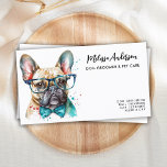 Hund Groomer Funny Puppy Pet Fransk Bulldog Visitkort<br><div class="desc">Visa upp ditt hund/djuromsorga företag med den här eleganten och de här affärskorten och matchande tillbehör som är avsedda för guldhundsvalpar och som är utformade för barnvakten för barnvakt med Fransk. Anpassa till företagsägaren namn, rubrik/affärsverksamhet namn och alla kontaktuppgifter. Perfekt för hundvalkare, hund, husdjurssalar och alla djuromsorga närliggande företag" ....</div>
