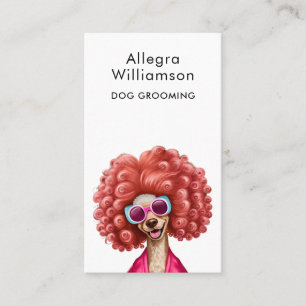 Hund Groomer Funny Rosa Pudel Visitkort