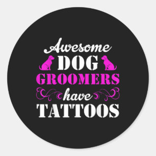 Hund Groomer Funny Tattoo Pet Grooming Runt Klistermärke