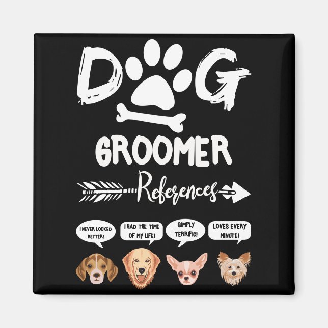 Hund Groomer Gift-referenser Grooming Hund Salon S Magnet (Framsidan)
