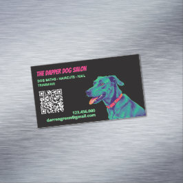 🎀 Hund Groomer Hund QR Magnetiska Visitkort