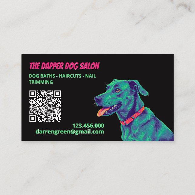 ✂️ Hund Groomer Hund QR Visitkort (Framsida)