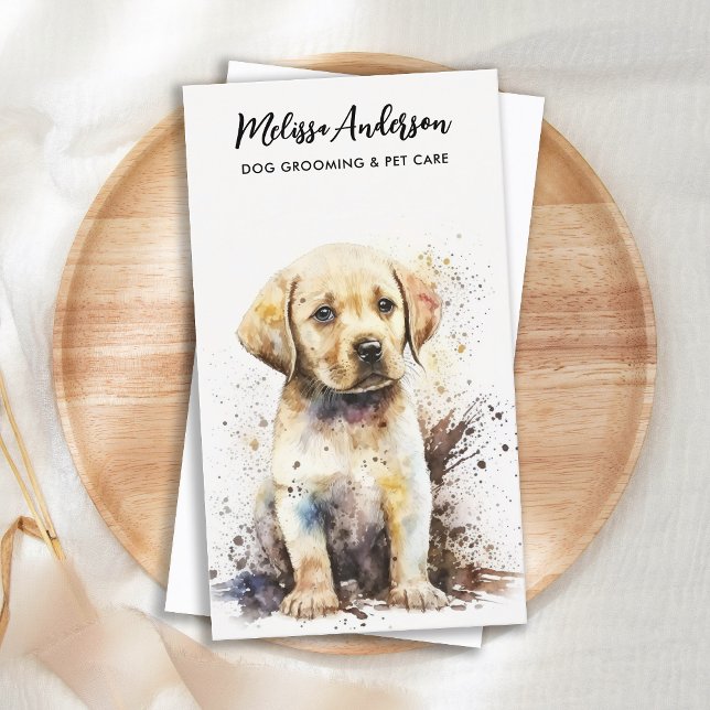 Hund Groomer Labrador Puppy Pet Sitter Djuromsorg Visitkort (Skapare uppladdad)