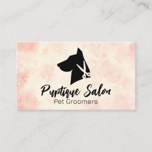 Hund Groomer-Logotyp   Salon Scissors Visitkort