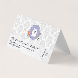Hund Groomer-Logotyp Skuggmönster Visitkort
