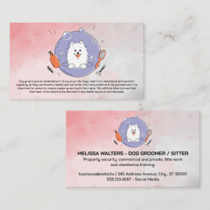 Hund Groomer-Logotyp Vattenfärgbakgrund Visitkort