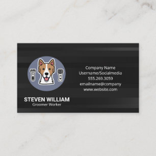 Hund Groomer-Logotyp Visitkort