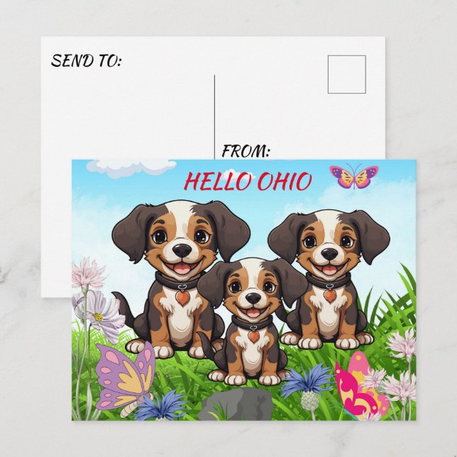 Hund Groomer Lycklig mariies vykort (Fram/baksida)