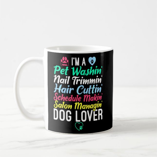 Hund Groomer Pet Grooming Funny Pet Hund Kaffemugg (Vänster)