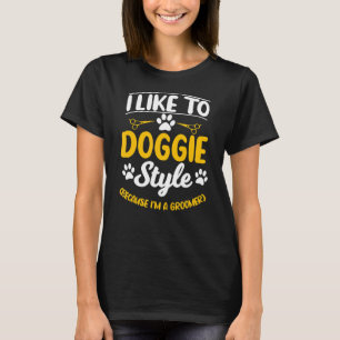 Hund Groomer Pet Grooming Furolog Puppy Päls Art T Shirt