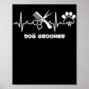 Hund Groomer Pet Grooming Heartslag Djurälskare Poster