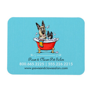 Hund Groomer Pet Salon Finare Tub Blue Business Magnet