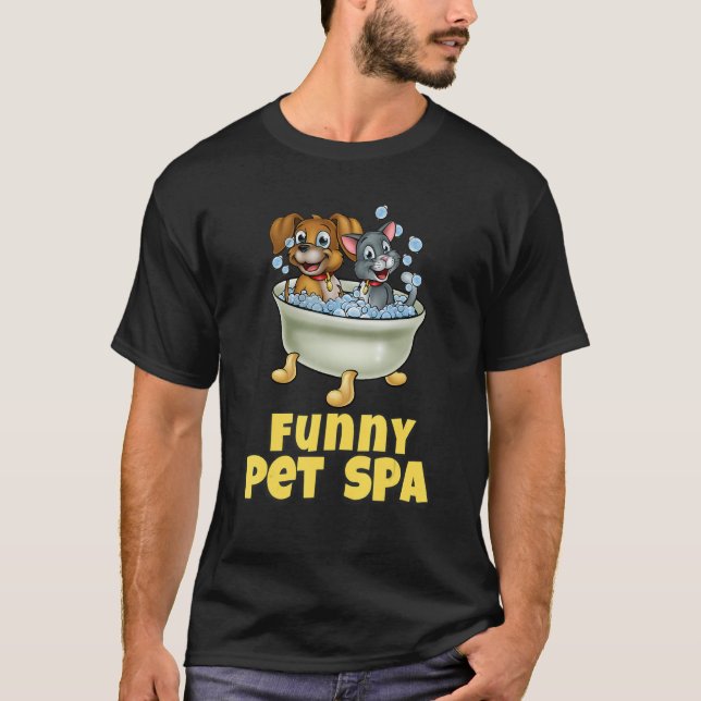 Hund Groomer Pet Spa 2 T Shirt (Framsida)