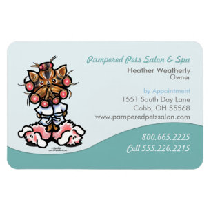 Hund Groomer Pet Spa Business Seafoam Magnet
