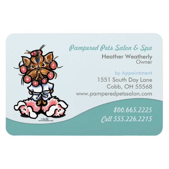 Hund Groomer Pet Spa Business Seafoam Magnet (Horisontell)