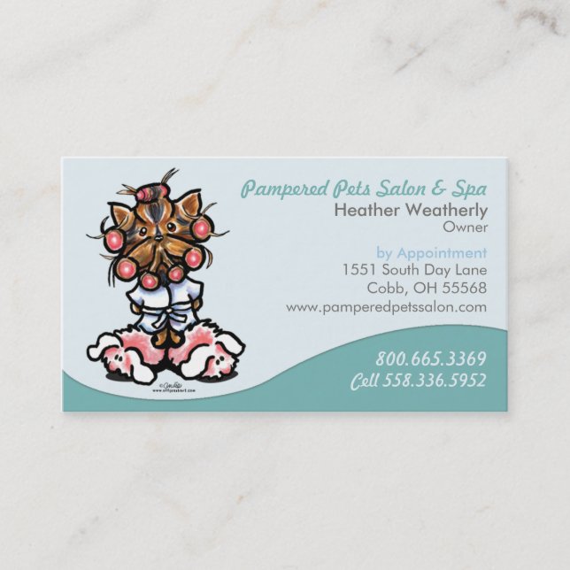 Hund Groomer Pet Spa Business Seafoam Visitkort (Framsida)