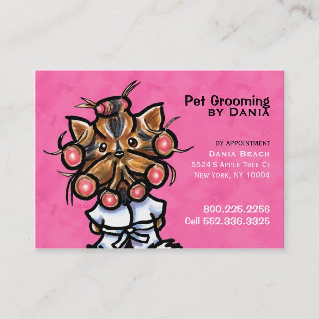 Hund Groomer Pet Spa Business Söt Rosa Visitkort (Framsida)