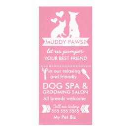 Hund Groomer-rackkort och -meny Reklamkort