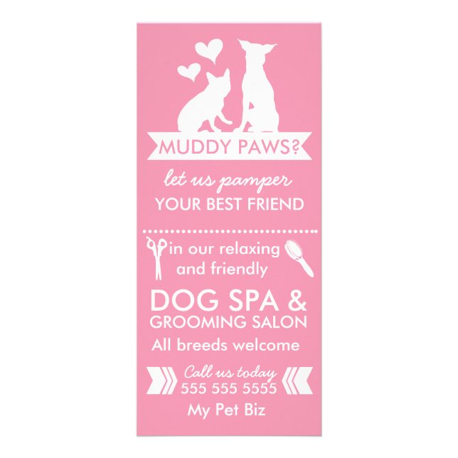 Hund Groomer-rackkort och -meny Reklamkort (Framsidan)