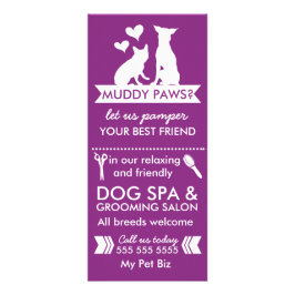 Hund Groomer-rackkort och -meny Reklamkort