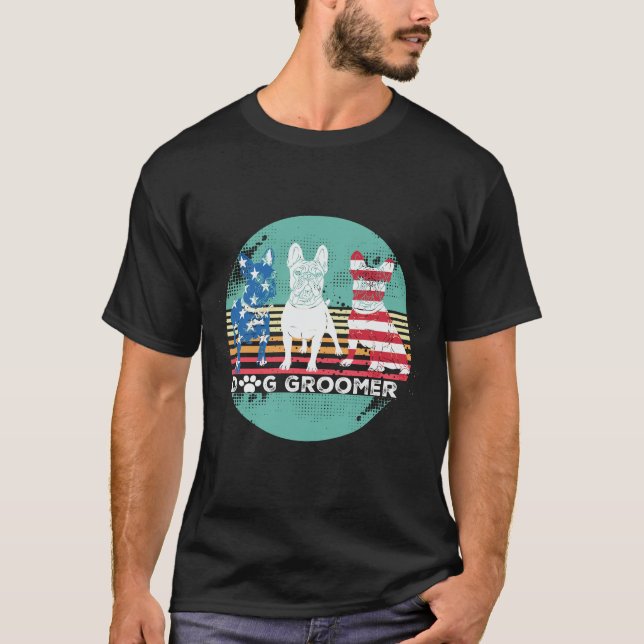 Hund Groomer Shirt, Rolig hund Grooming T Shirt (Framsida)
