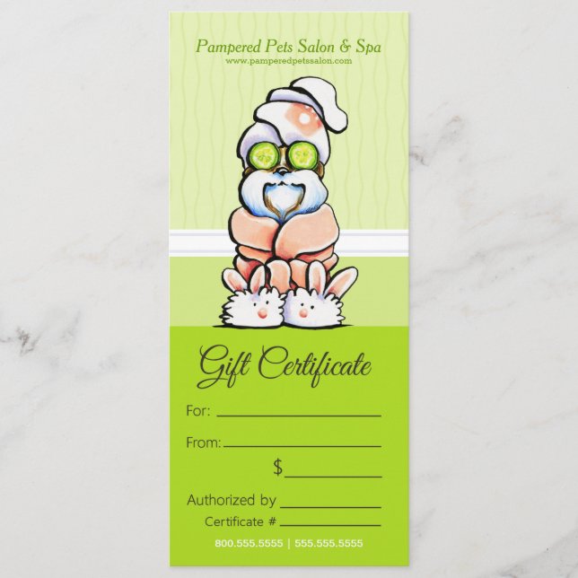 Hund Groomer Spa Shih Tzu Cucumber Gift-certifikat (Framsida)