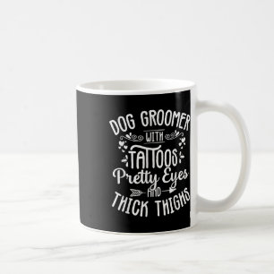 Hund Groomer Tattoos Söt Öga Pet Grooming Puppy Kaffemugg