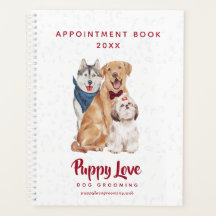 Hund Groomer Walker Sitter Möte Bok Planner